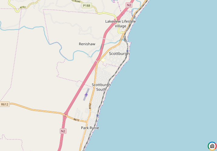 Map location of Scottburgh South